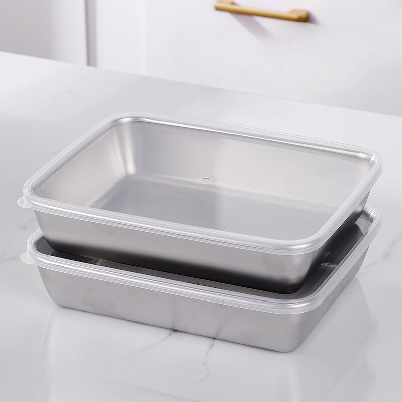 HỘP ĐỰNG THỰC PHẨM INOX SIZE TO KÈM NẮP GIÚP BẢO QUẢN THỰC PHẨM DỄ DÀNG HƠN, HỘP ĐỰNG THỰC PHẨM